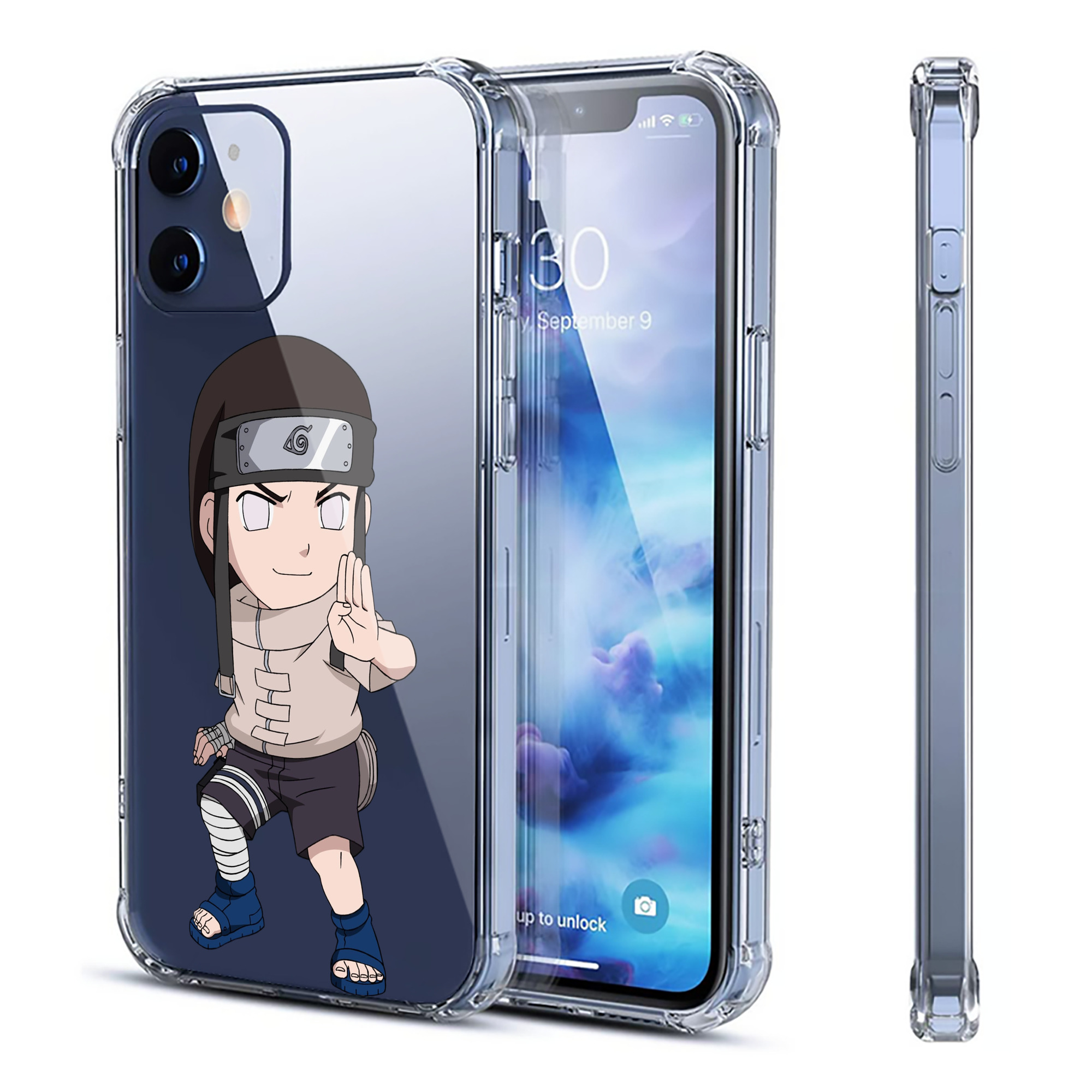 （画像用） NARUTO -ナルト- 日向ネジ Hyūga Neji 【iPhone 12シリーズ対応】透明スマホケース（クリアソフトケース）